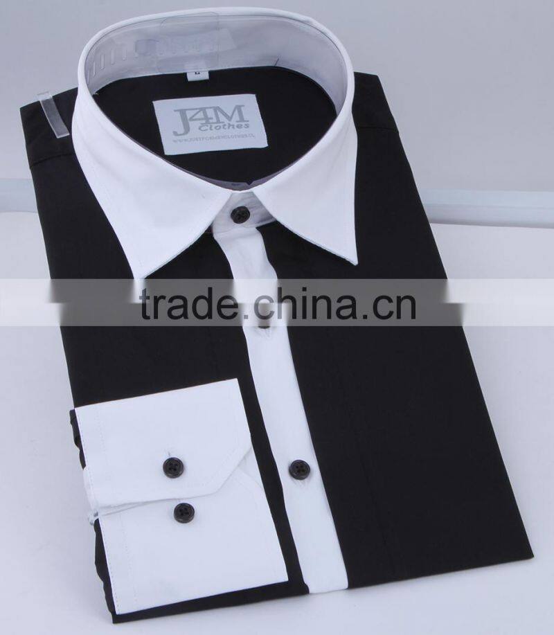 long sleeve new design solid color mens plain dress shirts 2017