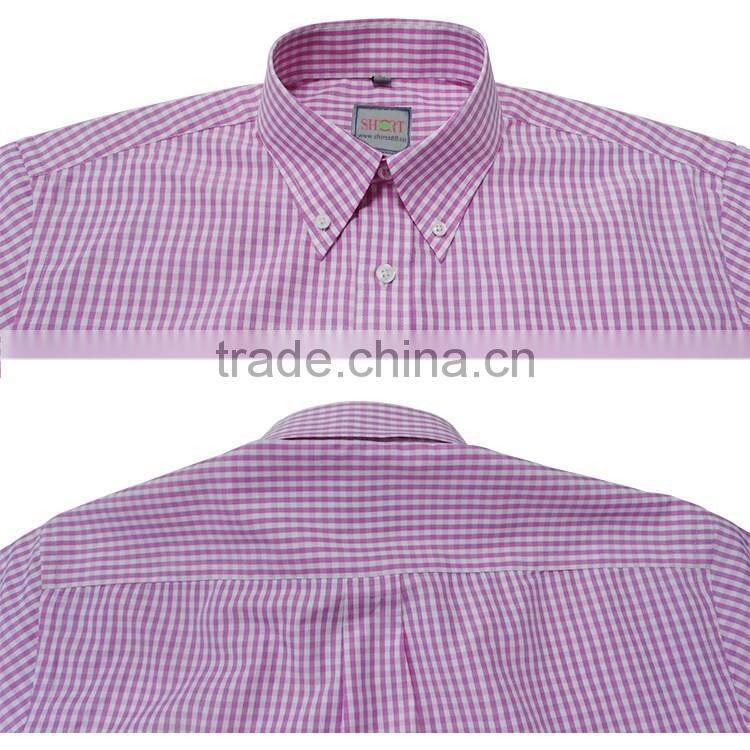 Dress shirt for men stitching fancy plaid cotton shirt for men 2017
