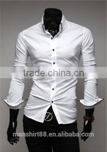 2016 mens slim fit button down casual dress shirt