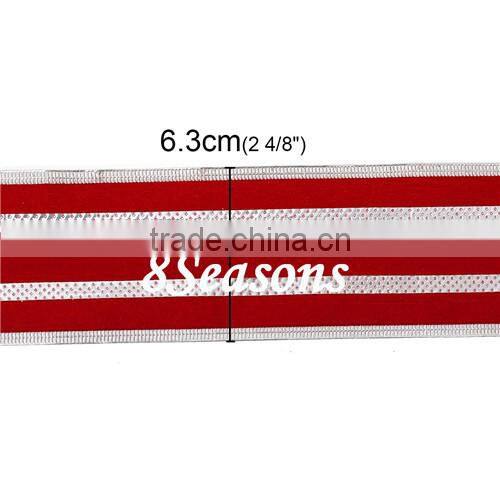 5 Yards Red Velvet Satin Ribbon For Christmas Decoration 6.3cm