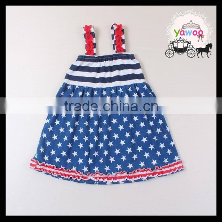Yawoo 2016 latest navy polka dots july 4th smocked dress designs teenage girls
