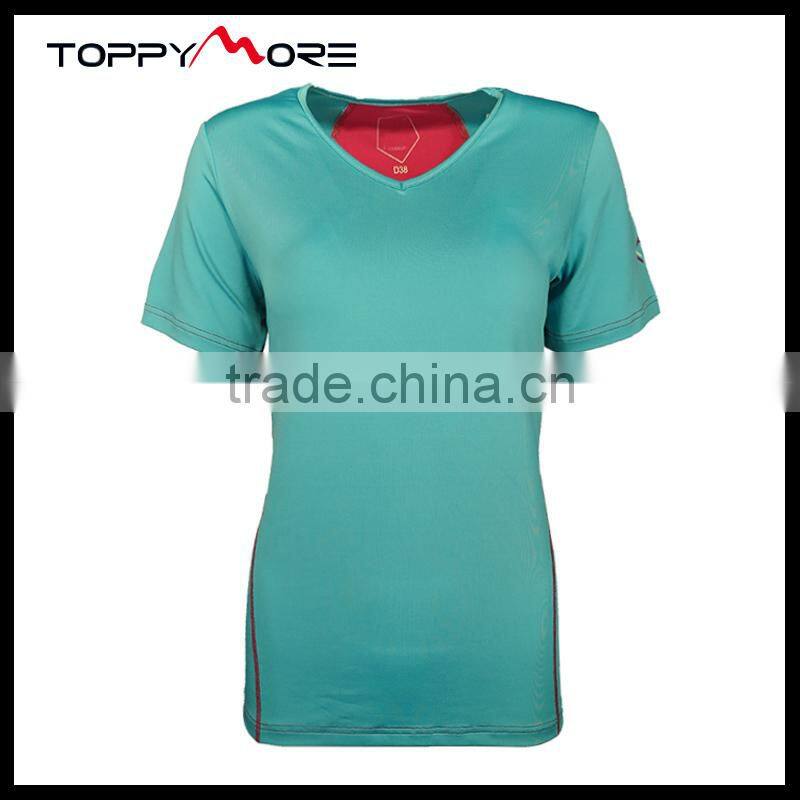 T092-1643B OEM Polyester Spandex Women's Sport T-shirt