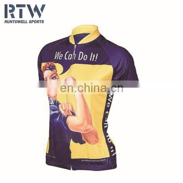 Mens full sublimation custom dri fit cycling jersey
