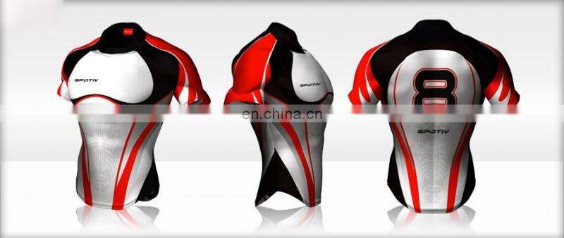 2016 breathable customized rugby jersey with high level sublimation
