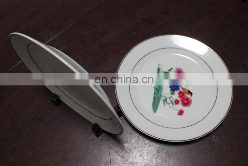 8 inches sublimation blank ceramic plate dinner dishes with gold rim