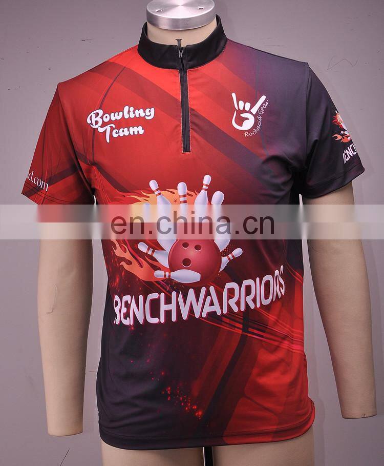 Custom sublimated men bowling polo shirts