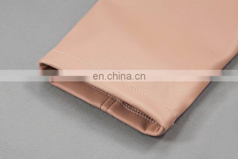 Amigo 2017 new design sexy women party wear black strape backless long bodycon leather evening jumpsuit for girls