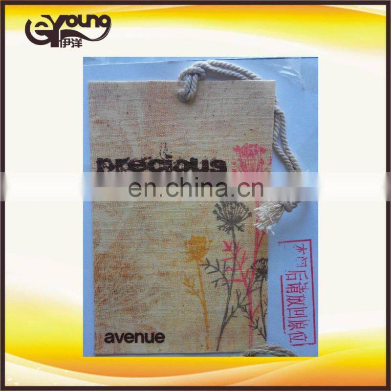 2015 Recycled paper hang tag samples clothing tag for suit , apparel in china