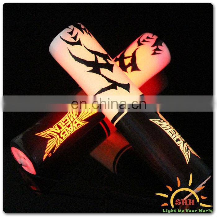 Light up led nunchuck style party cheering foam stick