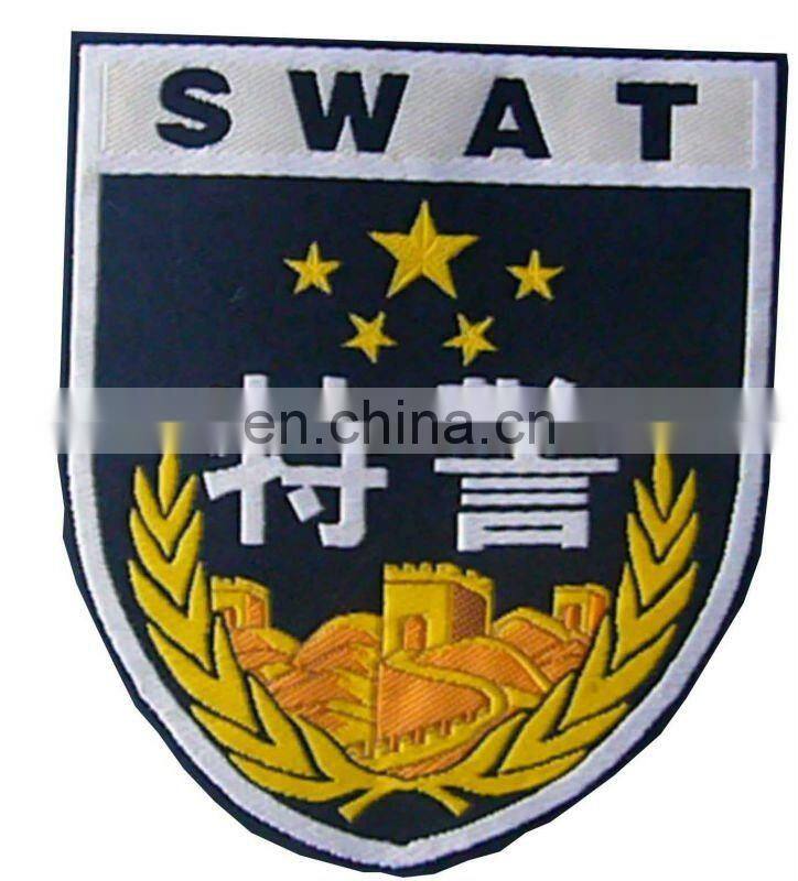 Red/ black high definition laser cut letter woven patches/embroidered patch