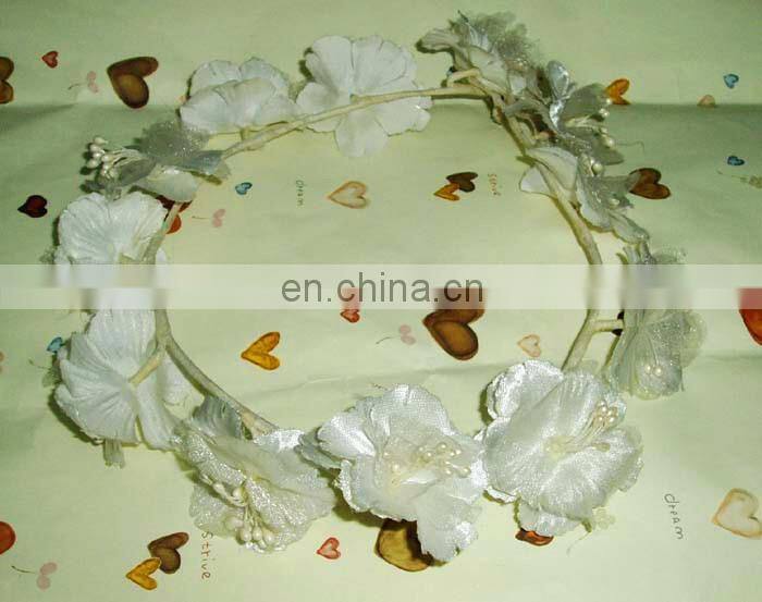 2014 Latest Fashion&Elegant Artificial Flower Head band Jewelry ,Romantic wedding/Bridal Head Wreath,New Design for Girls