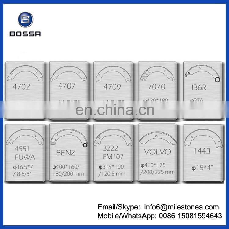 Casting oil brake shoe 220mm for Japanese truck