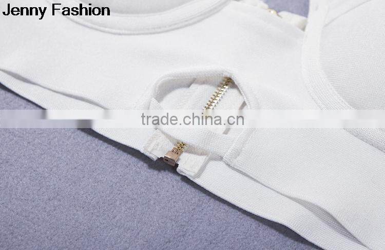 Jenny Fashion Wholesale 2016 New White Beige Red Yellow Sey Cute Women Strap Bandage Bustier Crop Tops