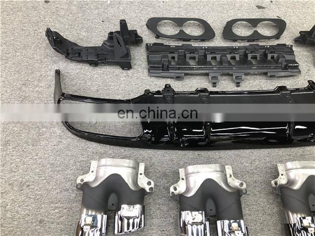 FOR BENZ C Class coupe change to C43 AMG DIFFUSER WITH EXHAUST PIPES