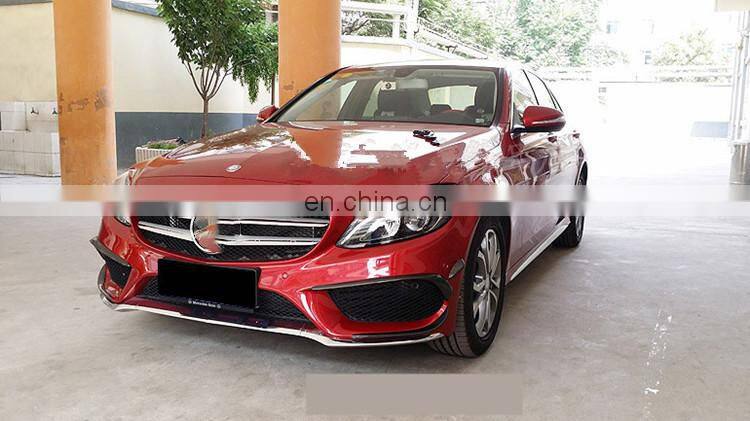 Carbon finber front bumper canard for C class w205 carbon front bumper fins Carbon fiber decoration parts for w205 C63 2017 2016