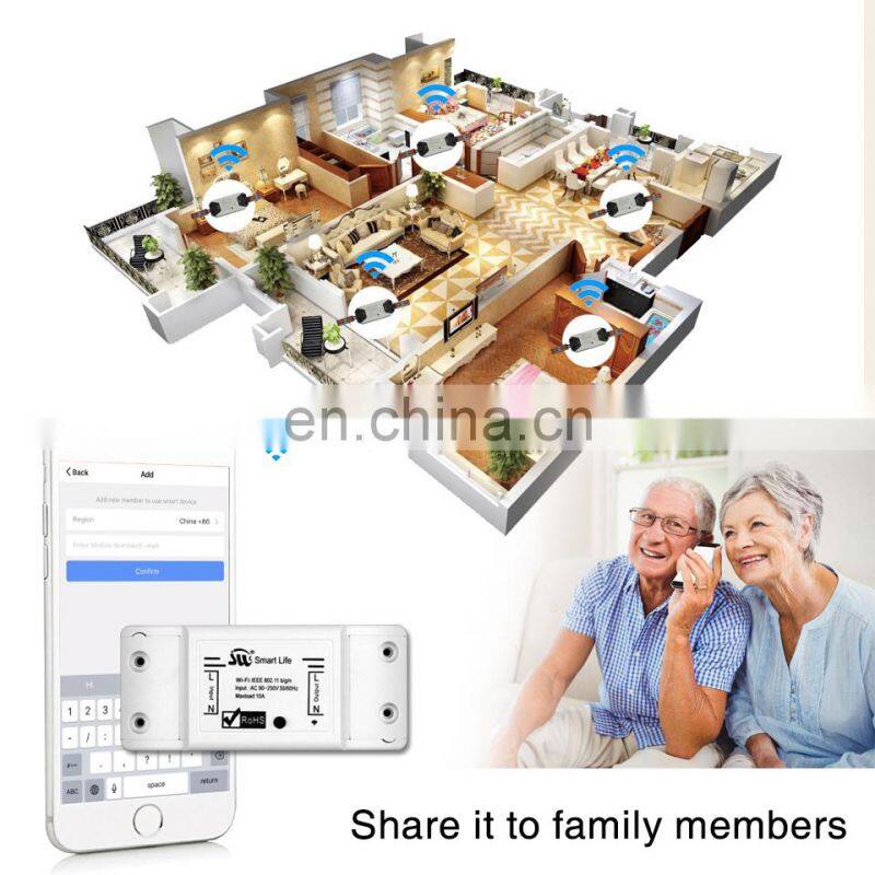 DIY WiFi Smart Light Switch Universal Breaker Timer Smart Life APP Wireless Remote Control Works with Alexa Google Home
