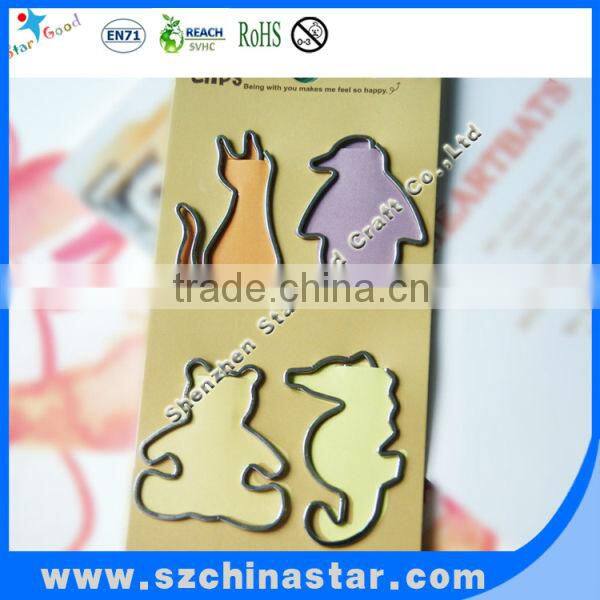 Stationery wholesale unique flat animals shape fancy paper clip