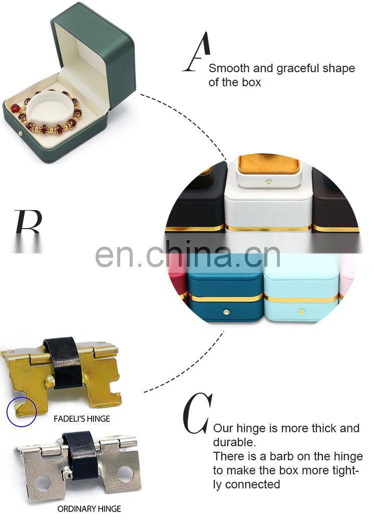 Custom Logo Fashionable Dark Green Pu leather Bangle Box