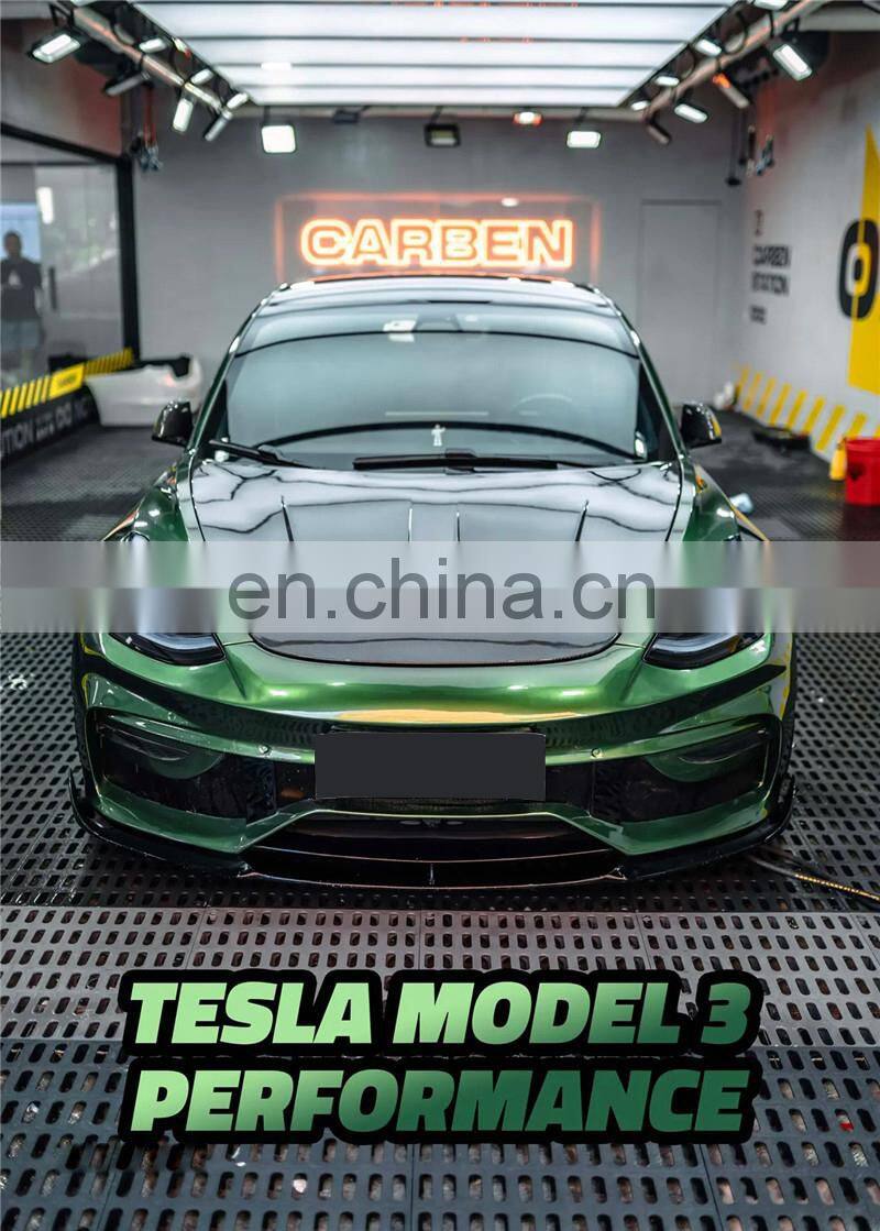 Runde Top Quality For Tesla Model 3 Upgrade ACP Style Half Carbon Fiber Body Kit Front Bumper Rear Bumper And Hood