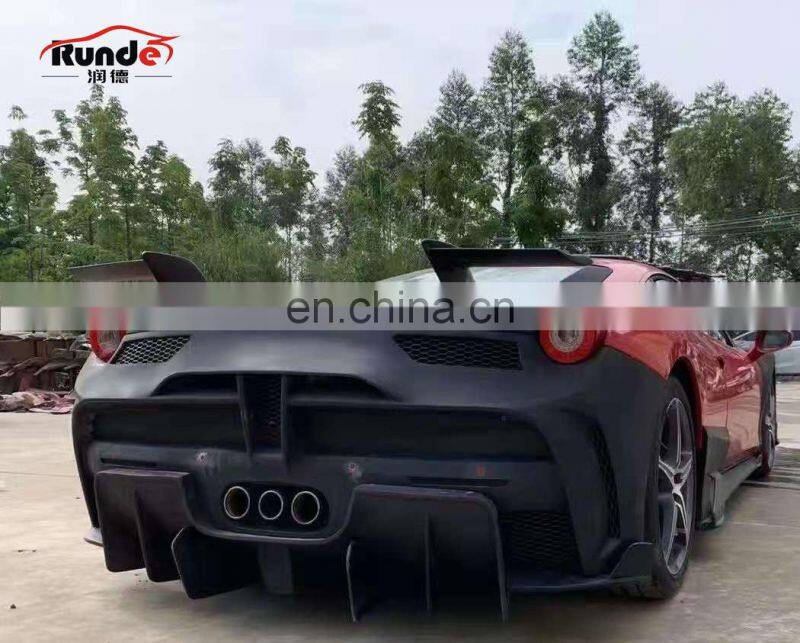 Runde Mansory Style Half Carbon Fiber Body Kit Front Rear Bumper Hood Side Skirts For Ferrari 458 Italia And Speciale body kit