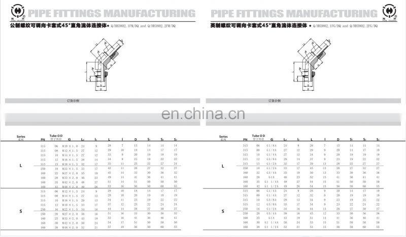 Haihuan OEM ODM Pipe Fitting Carbon Steel Elbow Metric Hydraulic Connectors Hydraulic Fittings Elbow