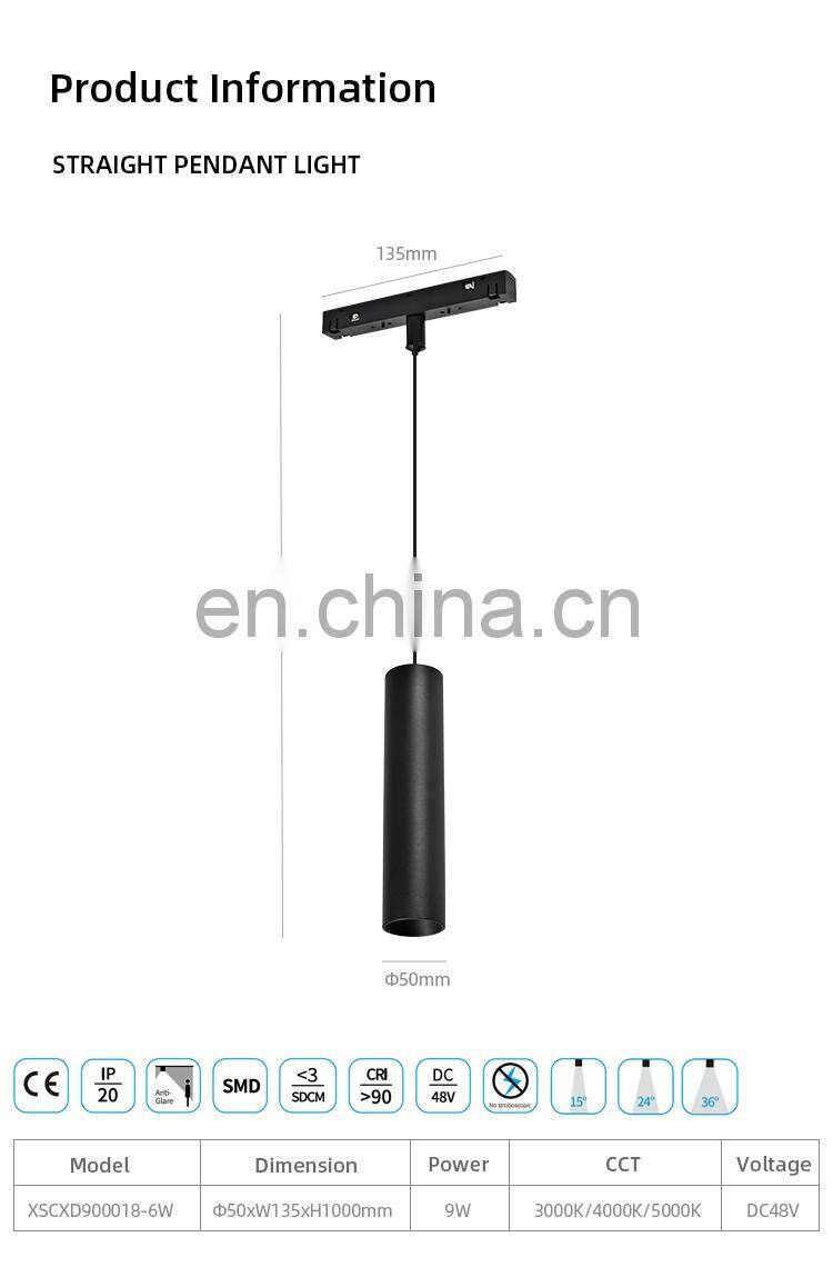 HUAYI Wholesale Hanging Pendant Light Magnetic Kitchen Bedroom Minimalist LED Modern Track Lamp