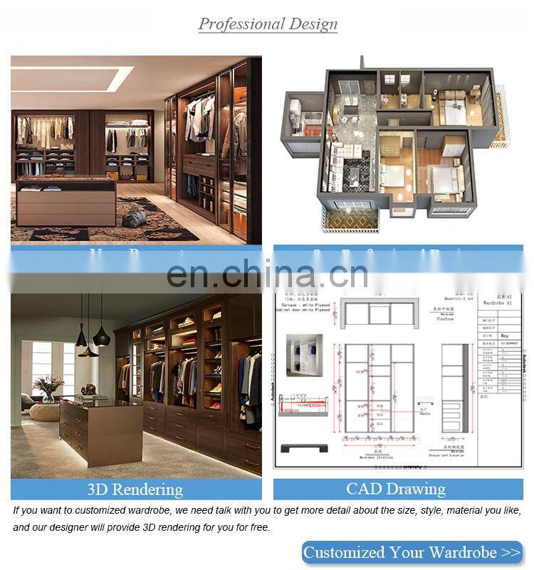Modern mdf wooden cloth cabinet storage wardrobe furniture design custom bedroom white 6 door oak wood board wardrobe