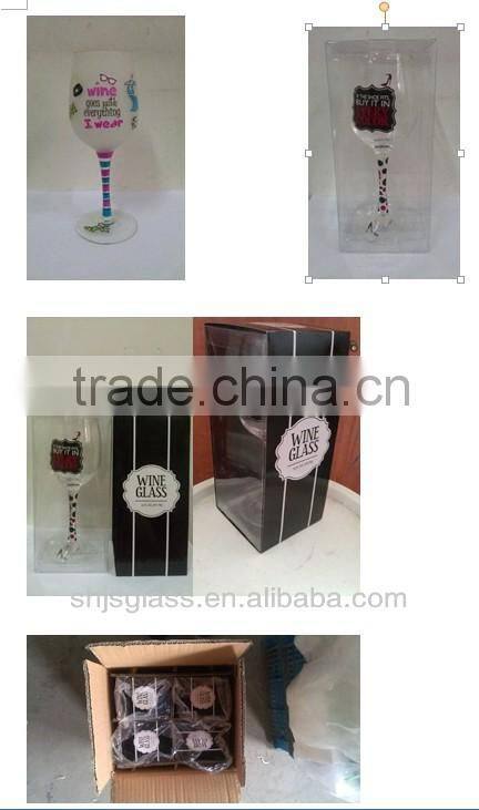 450ml hand-painting rose flower wine glass