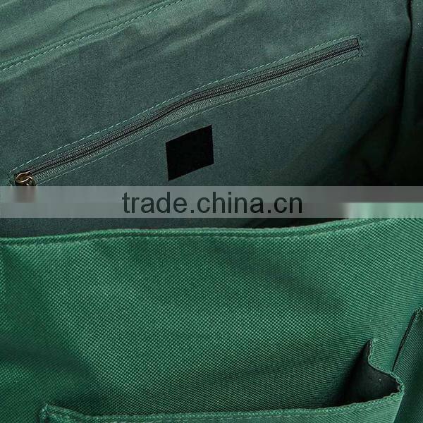 High Quality 600D Polyester Green Satchel Bag Cross Body Boys Satchel Bag With Web Buckle Straps