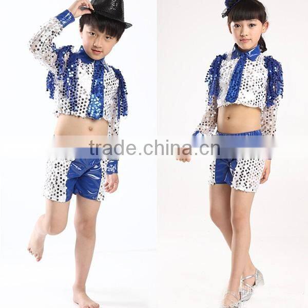 Latest 2016 jazz dance costumes performing children Boys stage costume stage show costumes
