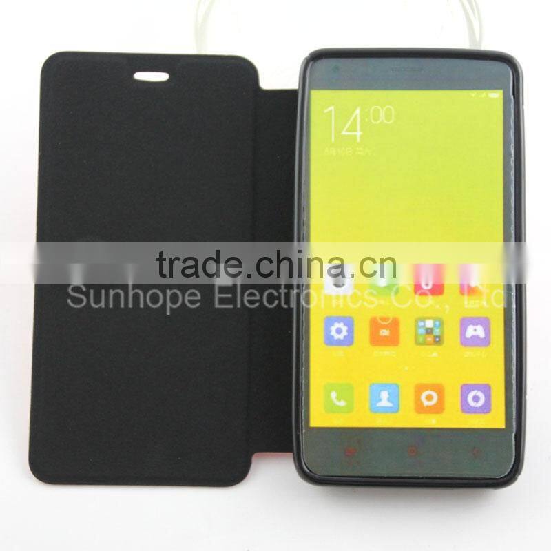 Factory Book Style Stand Wallet Flip Leather cell phone case for MIUI xiaomi redmi 3 2 cover