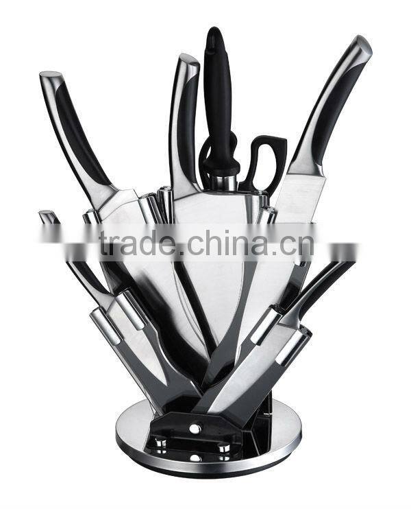 BLACK HANDLE STAINLESS STEEL 8PCS KITCHEN KNIFE SET