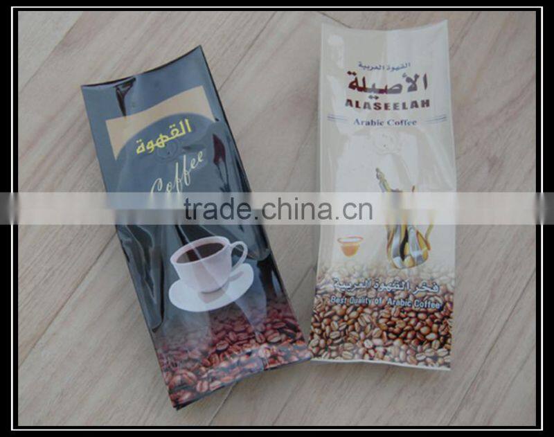 2015 alibaba high quality resealable coffee stand up pouch