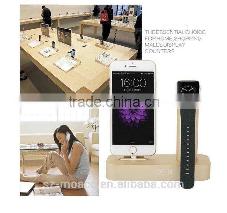 High quality for apple watch stand aluminum with stand battery charger for iPhone 5/6/6plus