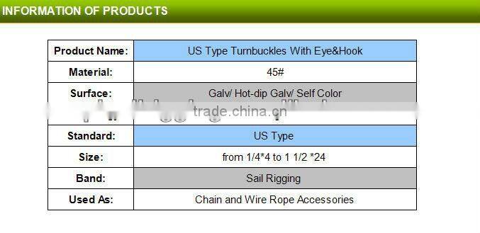 Standard din1480 8mm turnbuckle