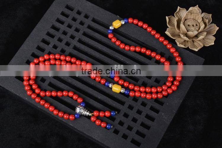 6mm 108 beads bracelets cinnabar red bracelet mala necklace
