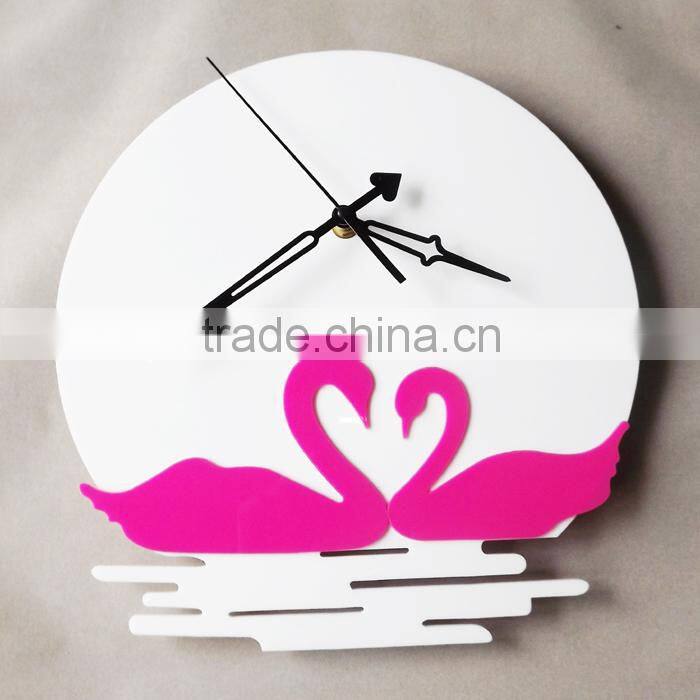 ACC2011 heart shape DIY acrylic clock for decoration
