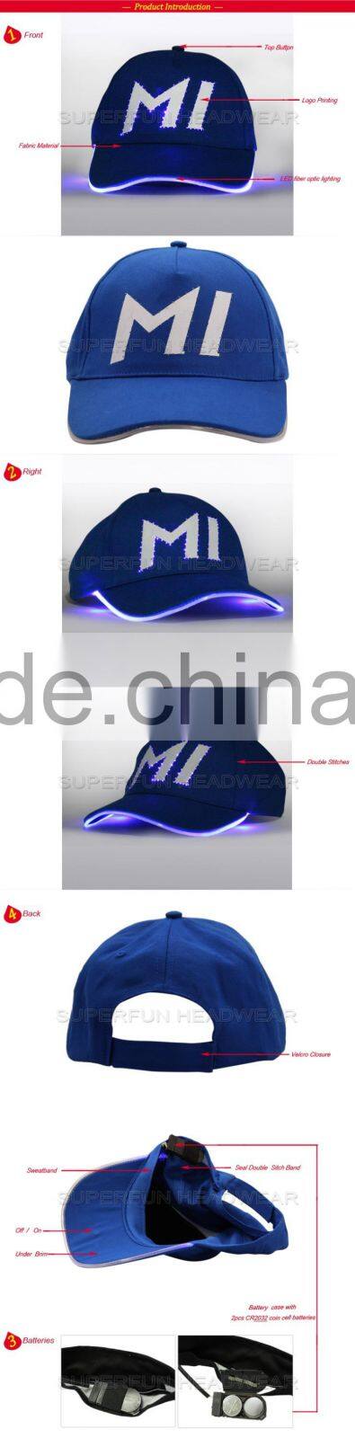 factory manufacturer novelty LED flashing cap