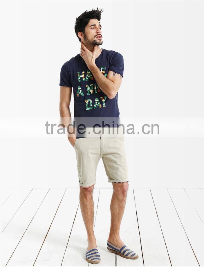 fashion slub jersey t shirt with printed for men