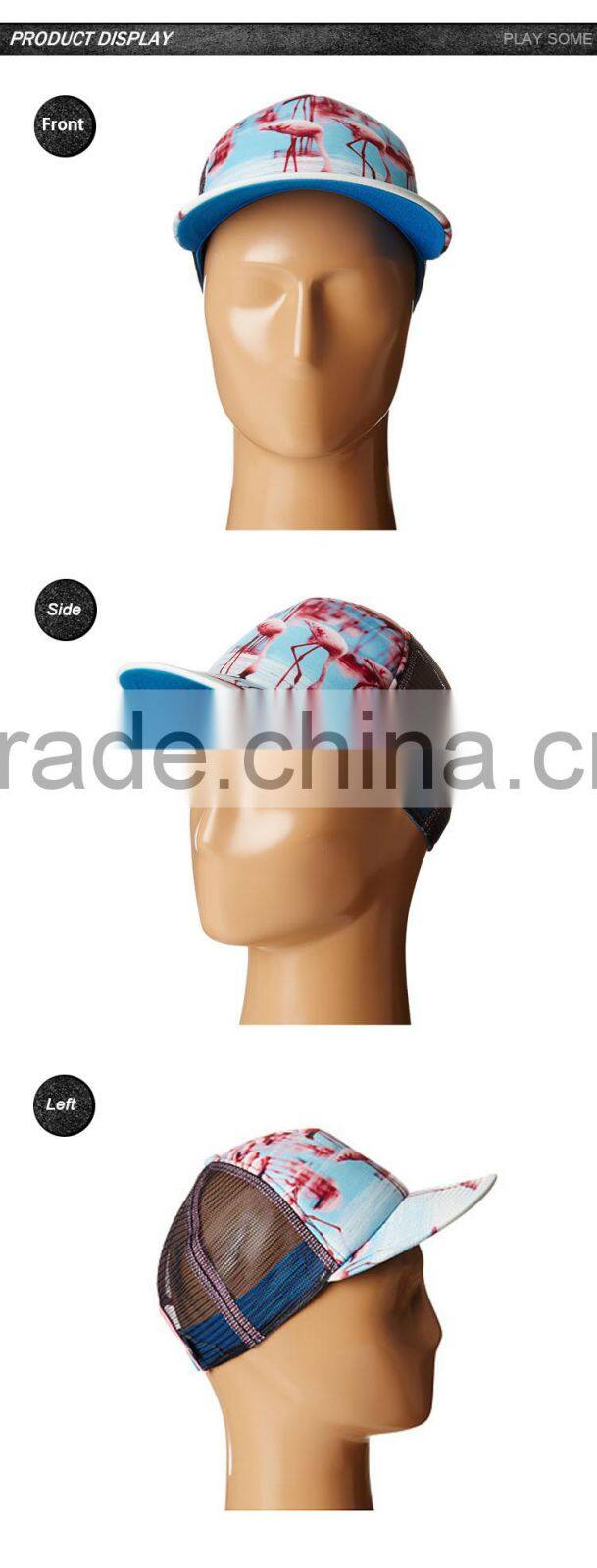 Hip hop mesh curved bill trucker hat snapback cap from cheap hat country China