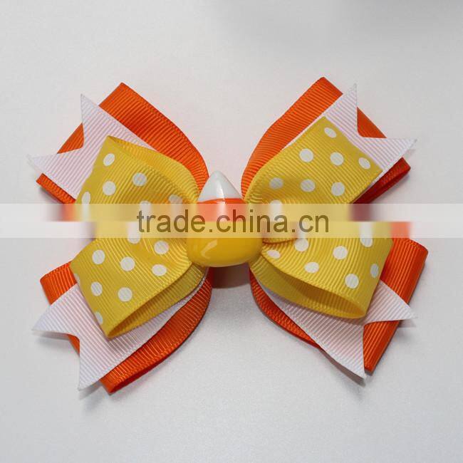 2015 children Halloween Hair Bow boutique Hair Bow accessory large thanks giving Bow With Clip CB-3380