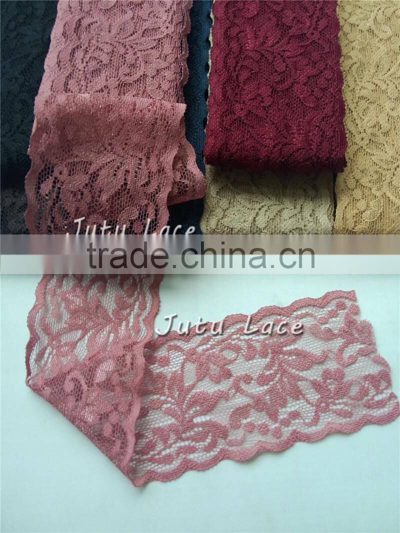 New fancy 2" width decorative stretch lace elastic trim cheap price wholesale for headband hair accessory