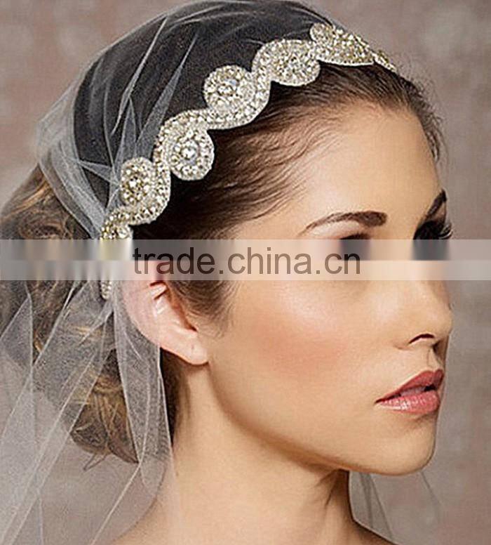 Fancy Decoration custom elegant wedding dress accessories / fashion bridal tiara / wholesale crystal pearl rhinestone waistband