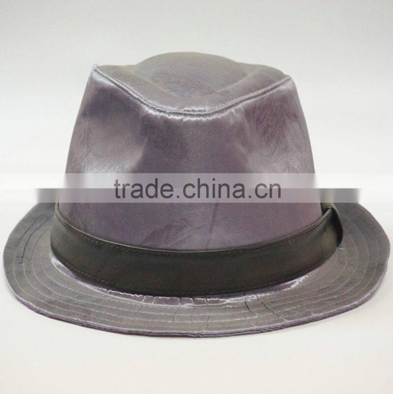Dongguan factory custom distressed PU fedora hat