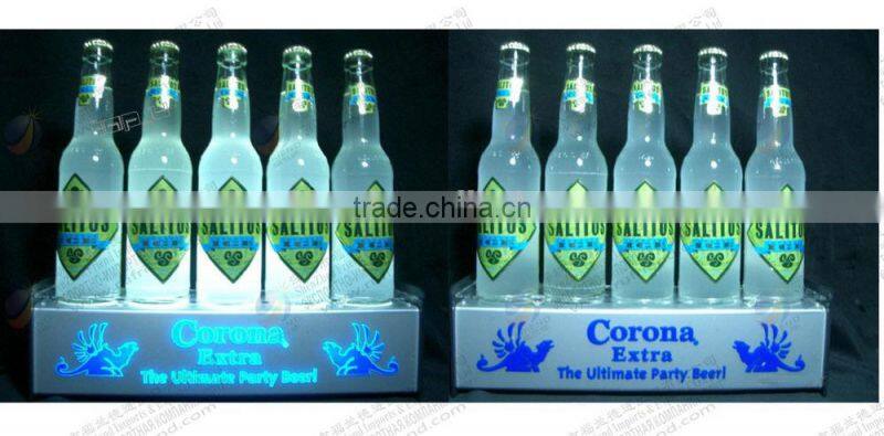 spirits promotion Acrylic bottle glorifier led lighting display shelf