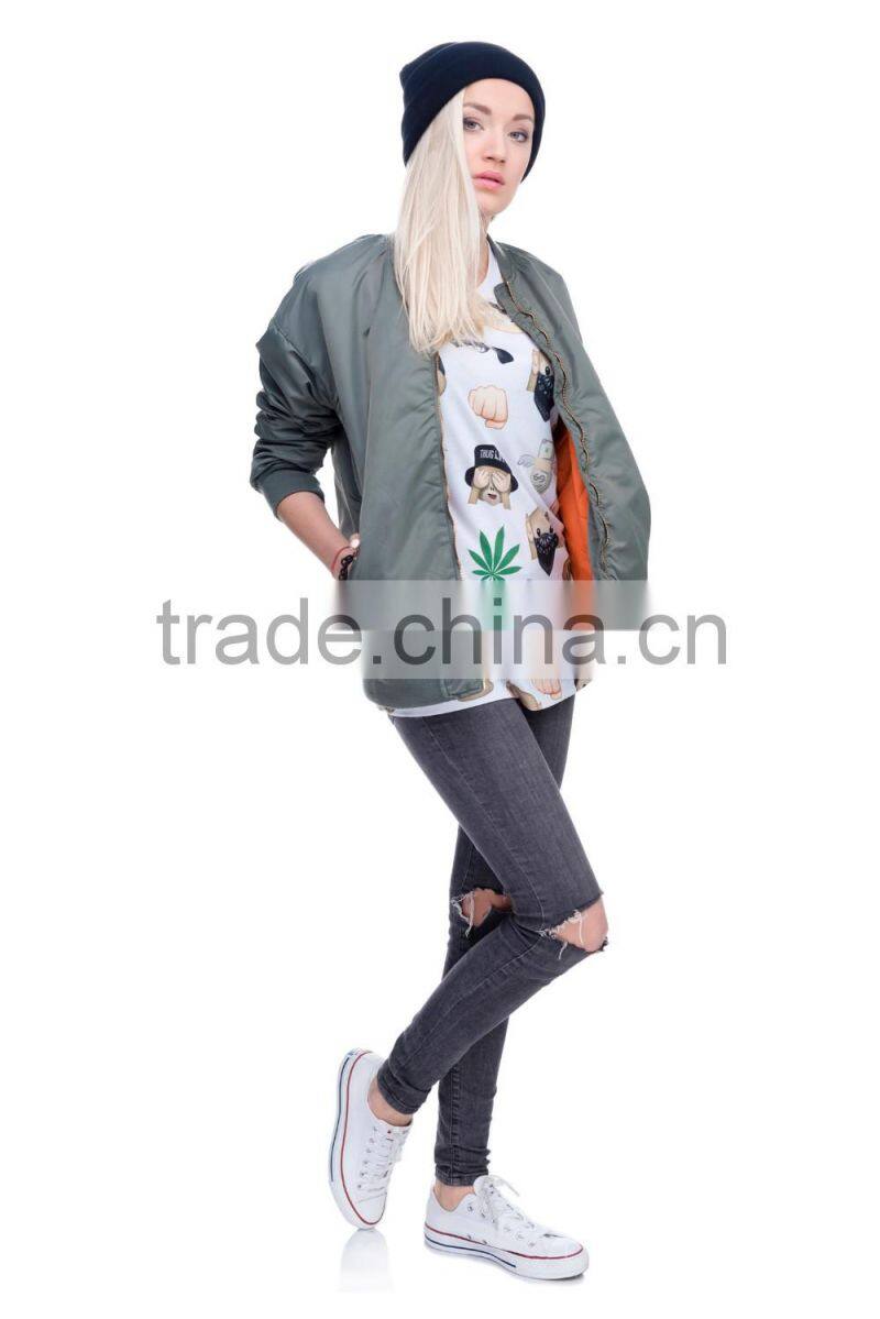 OEM Brand New 3D Print Emoji Gun Latest Women T shirt