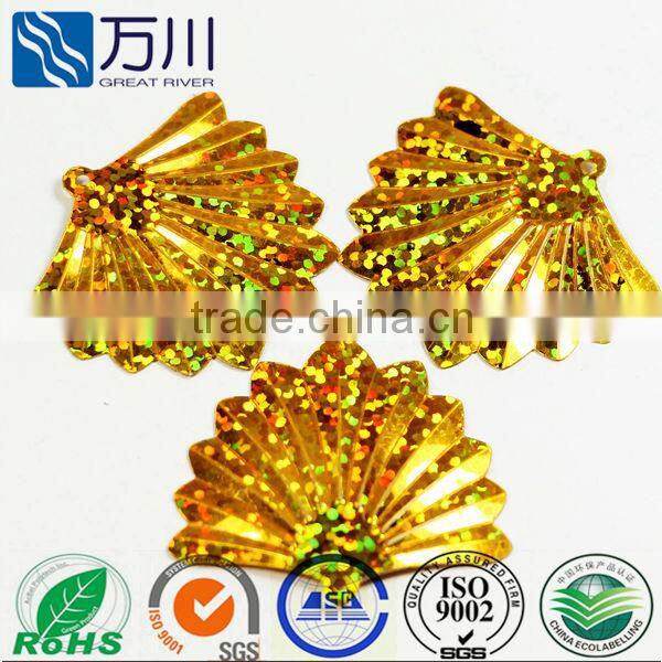 Hot sale popular loose black colorfan-shaped sequins for weddings dress