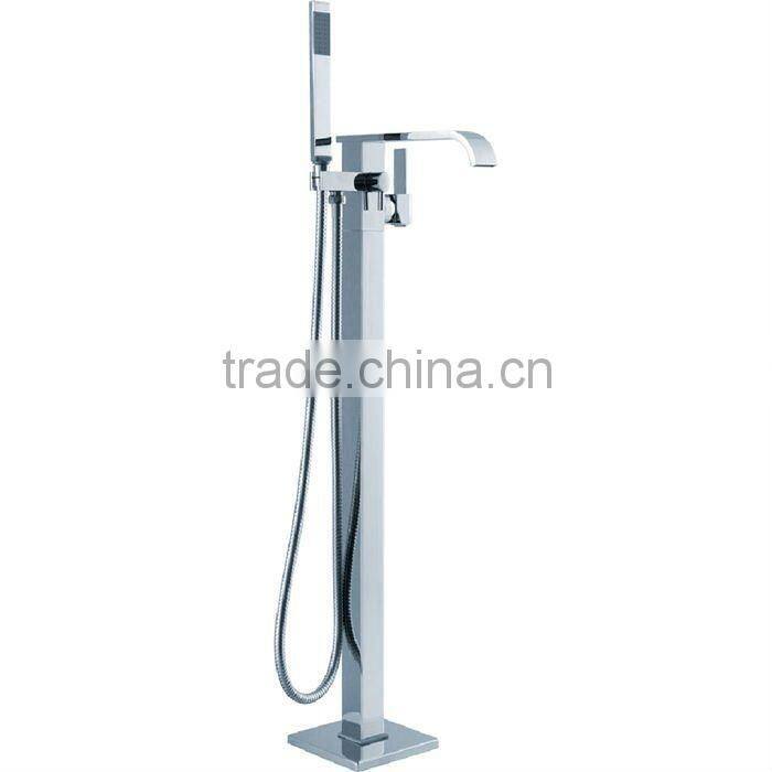 High Quality Brass Floor Mixer, Standing Bathtub Mixer, Square Chrome Finish