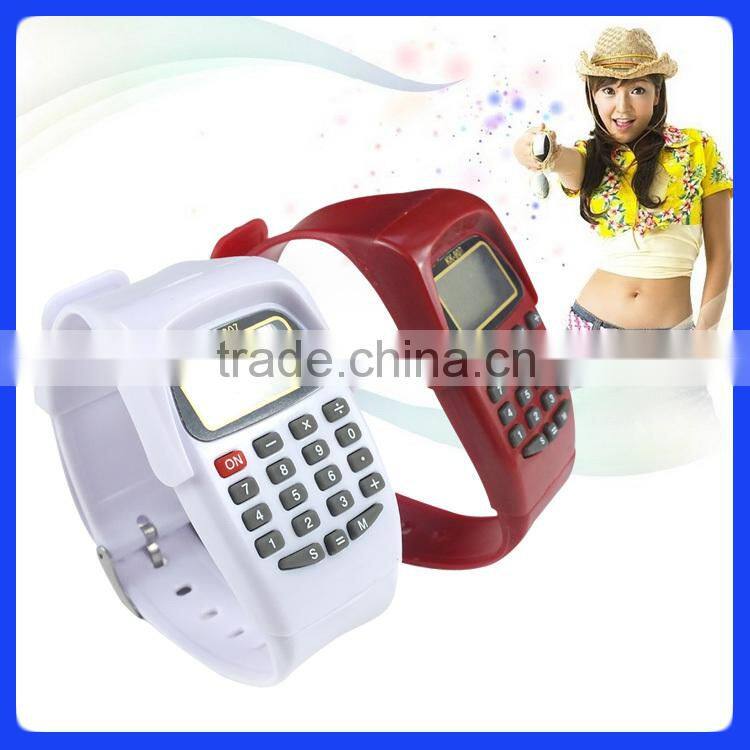 Cheap promotion watch with electronic calculator plastic watch multi color promotion watch
