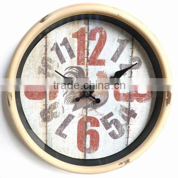 Dia 29 cm Rustic Round Metal Wall Clock